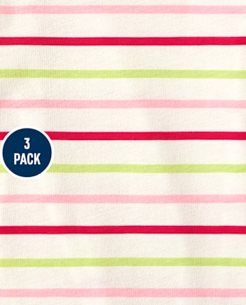 Pack de 3 tops con volantes y fresas para niñas pequeñas