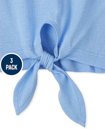 Lot de 3 hauts tie-dye noués sur le devant pour fille