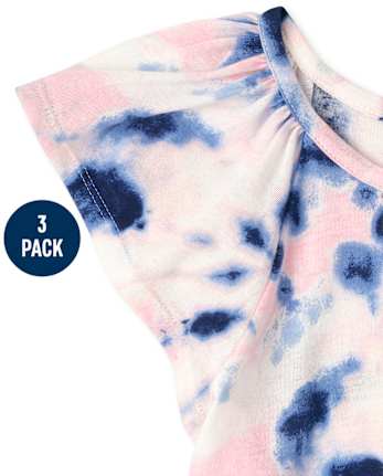 Lot de 3 hauts tie-dye noués sur le devant pour fille