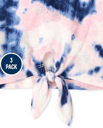 Lot de 3 hauts tie-dye noués sur le devant pour fille