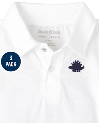 Body tipo polo para bebé niño, paquete de 3