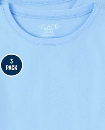 Paquete de 3 camisetas básicas con capas de uniforme para niñas