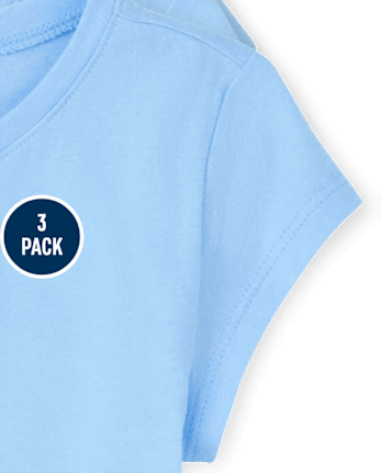 Paquete de 3 camisetas básicas con capas de uniforme para niñas