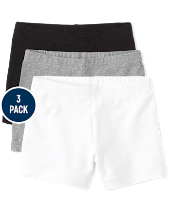 Pantalones cortos de uniforme Cartwheel para niñas, paquete de 3