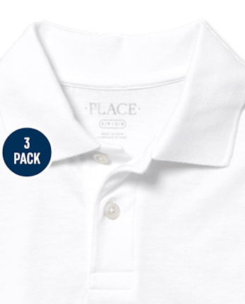 Polo de jersey suave de uniforme para niños, paquete de 3
