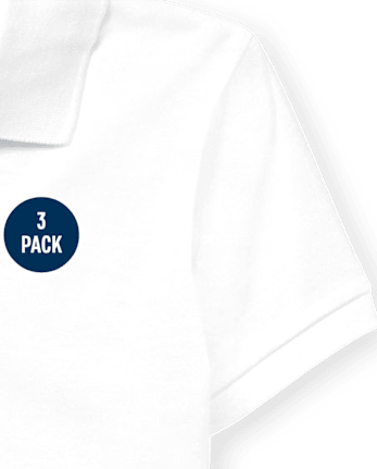 Polo de jersey suave de uniforme para niños, paquete de 3
