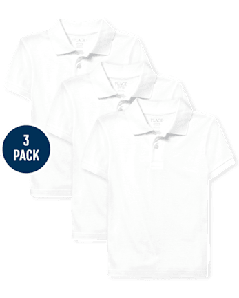Boys Uniform Soft Jersey Polo 3-Pack