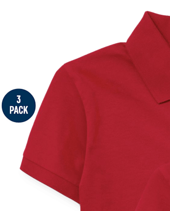 Polo de jersey suave de uniforme para niños, paquete de 3