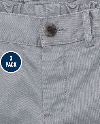 Baby And Toddler Boys Uniform Stretch Chino Shorts 3-Pack