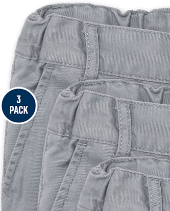 Baby And Toddler Boys Uniform Stretch Chino Shorts 3-Pack
