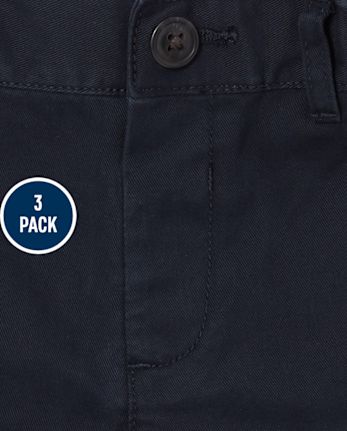 Baby And Toddler Boys Uniform Stretch Chino Shorts 3-Pack