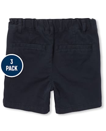 Baby And Toddler Boys Uniform Stretch Chino Shorts 3-Pack