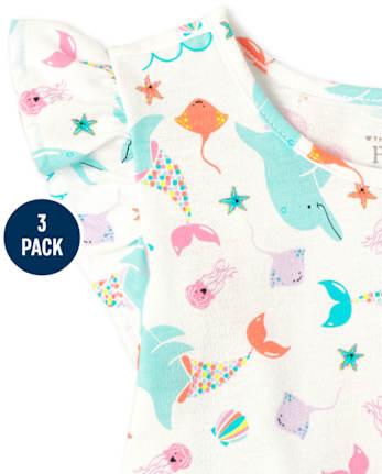 Toddler Girls Flutter Tank Top 3-Pack