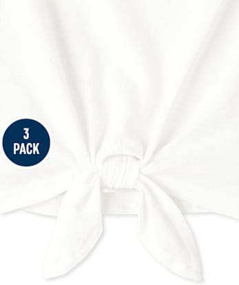 Pack de 3 camisetas sin mangas con volantes y frutas para niñas pequeñas