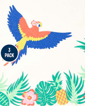 Toddler Girls Parrot Cross Back Tank Top 3-Pack