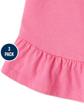Lot de 3 hauts à volants pour toute-petite fille