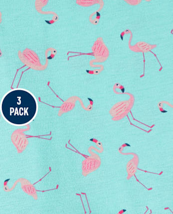 Toddler Girls Flamingo Ruffle Tank Top 3-Pack