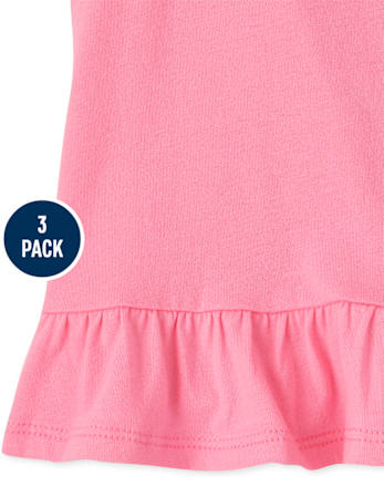 Toddler Girls Flamingo Ruffle Tank Top 3-Pack