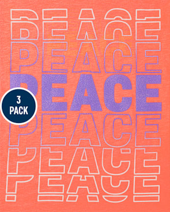 Girls Peace Graphic Tee 3-Pack