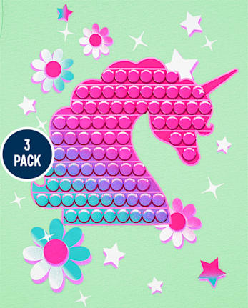 Girls Unicorn Graphic Tee 3-Pack