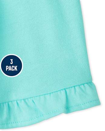 Toddler Girls Ruffle Shorts 3-Pack