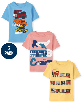 Toddler Boys Vehicle Graphic Tee 3-Pack