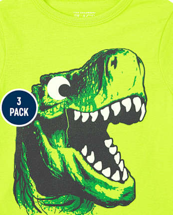Baby And Toddler Boys Dino And Shark Graphic Tee 3-Pack