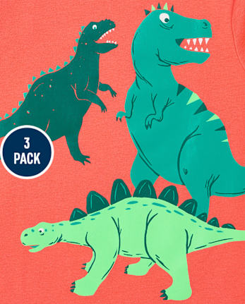 Baby And Toddler Boys Dino And Shark Graphic Tee 3-Pack