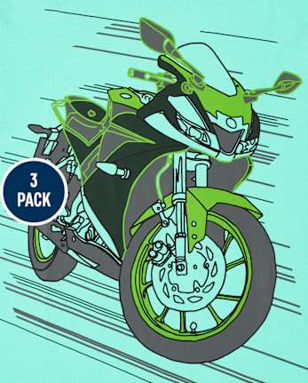 Paquete de 3 camisetas con gráfico de vehículo para niños