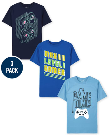 Pack de 3 camisetas con gráfico de jugador para niños