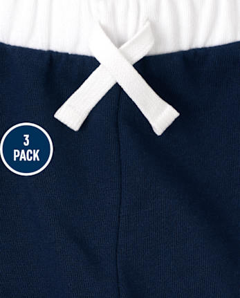 Toddler Boys Side Stripe French Terry Shorts 3-Pack