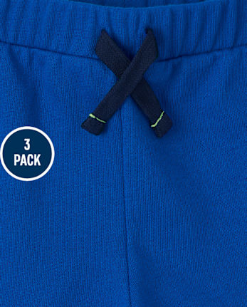 Toddler Boys Side Stripe French Terry Shorts 3-Pack