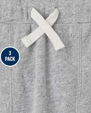 Paquete de 3 pantalones cortos de rizo francés para niños pequeños