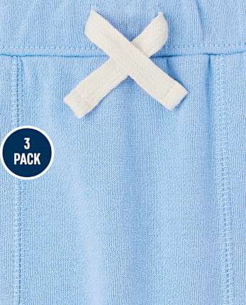 Paquete de 3 pantalones cortos de rizo francés para niños pequeños