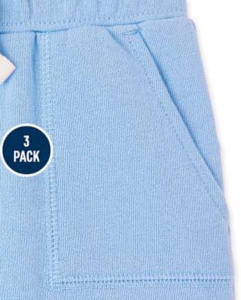 Paquete de 3 pantalones cortos de rizo francés para niños pequeños