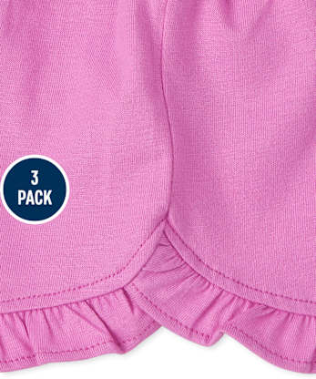 Lot de 3 shorts à volants éléphant bébé fille