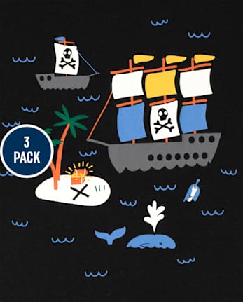 Toddler Boys Pirate Top 3-Pack