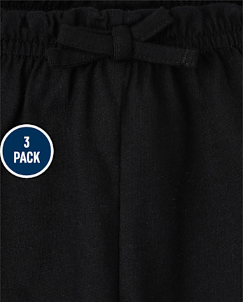 Baby Girls Leopard Paperbag Waist Shorts 3-Pack