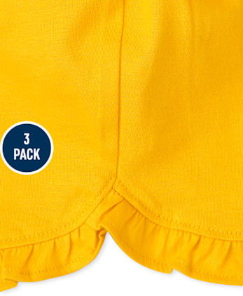 Lot de 3 shorts à volants fleuris pour bébé fille