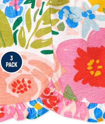 Lot de 3 shorts à volants fleuris pour bébé fille