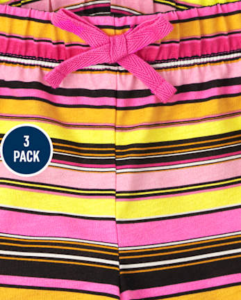 Paquete de 3 pantalones cortos estampados para niñas