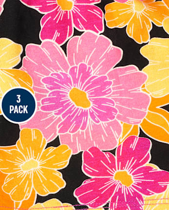 Paquete de 3 pantalones cortos estampados para niñas