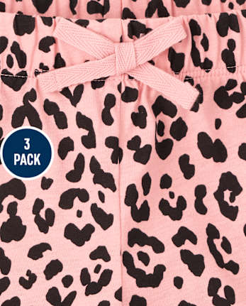 Paquete de 3 pantalones cortos estampados para niñas