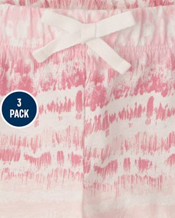 Paquete de 3 pantalones cortos estampados para niñas