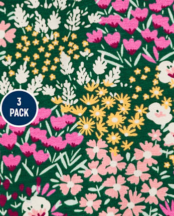 Toddler Girls Floral Leggings 3-Pack