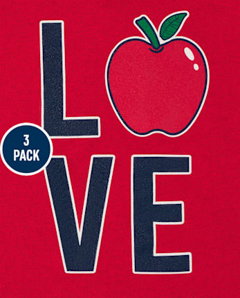 Lot de 3 hauts Apple pour petites filles