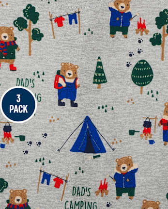 Baby And Toddler Boys Bear Snug Fit Cotton One Piece Pajamas 3-Pack