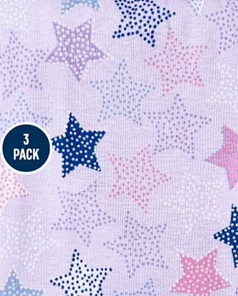 Paquete de 3 pijamas de algodón ajustados con ovejas para bebés y niñas pequeñas