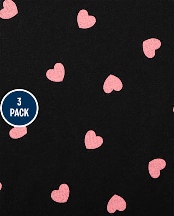 Lot de 3 paires Heart High Low Top pour fille