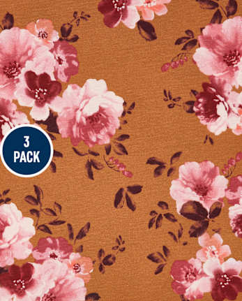 Paquete de 3 tops altos y bajos florales para niñas